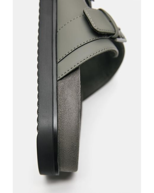 Pull&Bear Green Buckled Sandals for men