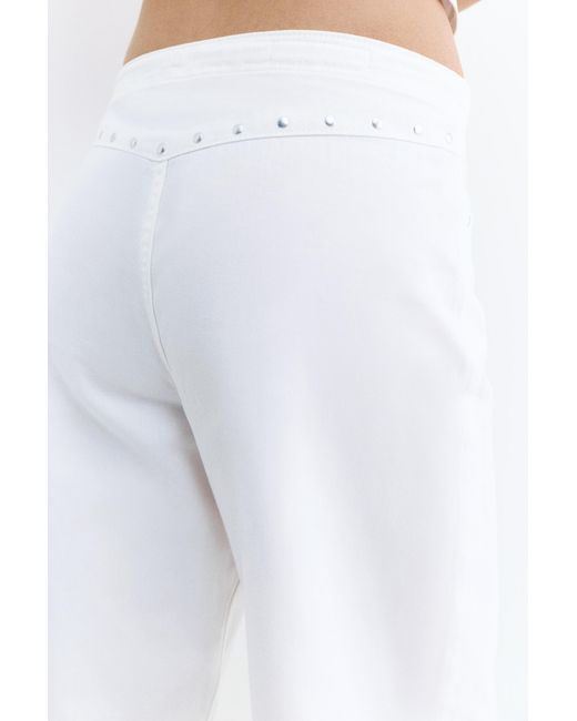 Pull&Bear White Studded Baggy Jeans