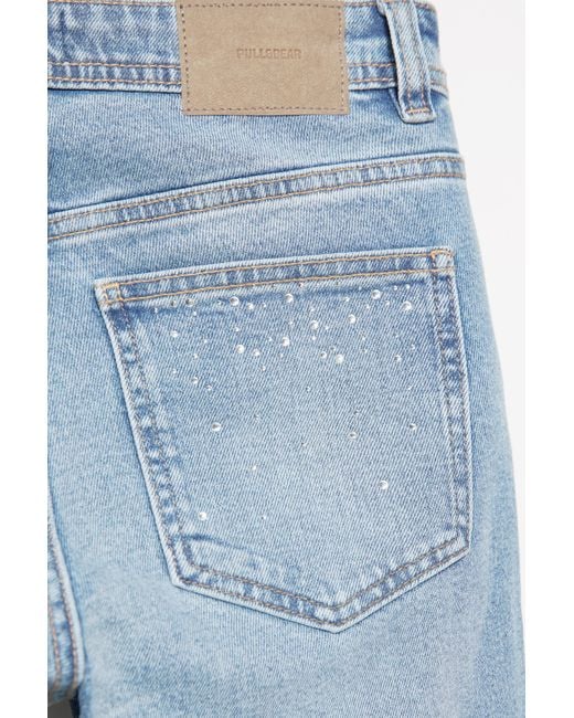 Pull&Bear Blue Rhinestone Boot-Cut Jeans
