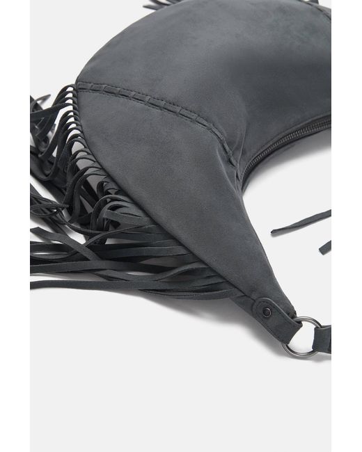 Pull&Bear Gray Shopper-Tasche Mit Fransen