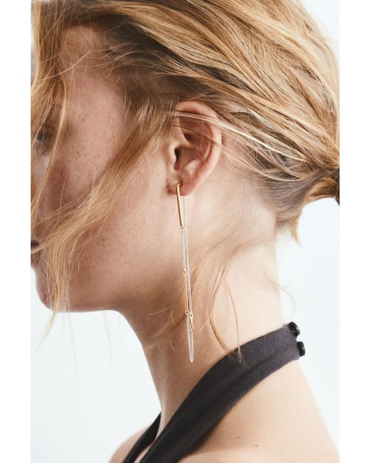 Pull&Bear White Chain Bar Earrings