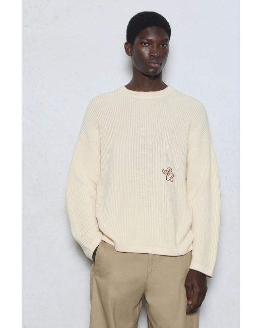 Pull&Bear Geborduurde Trui in het Natural voor heren