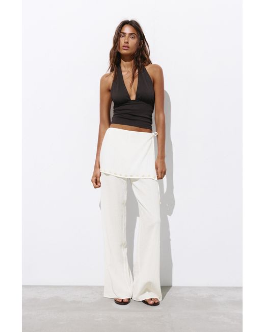 Pull&Bear Green Flowy Sarong Trousers