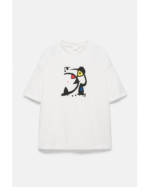 Pull&Bear Black Miró Relaxed Fit T-Shirt for men