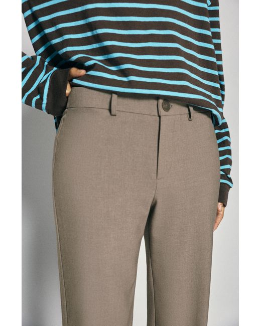 Pull&Bear Gray Full Length Smart Trousers