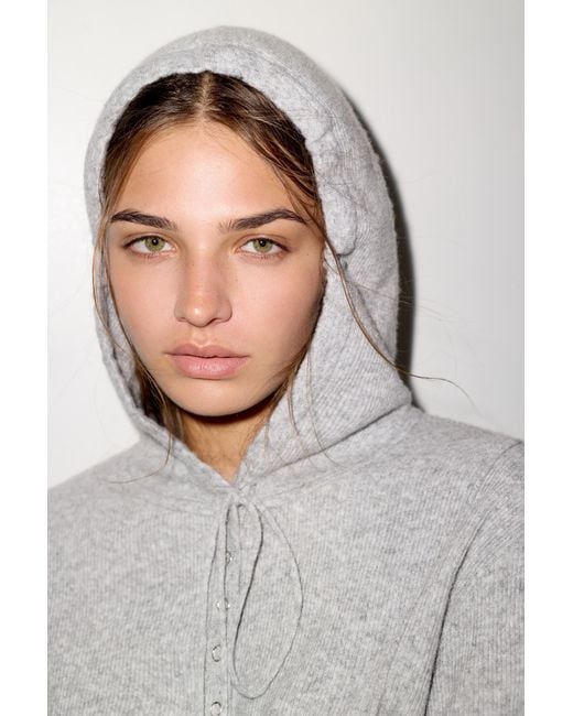Pull À Capuche Et Boutons Pull&Bear en coloris Gray
