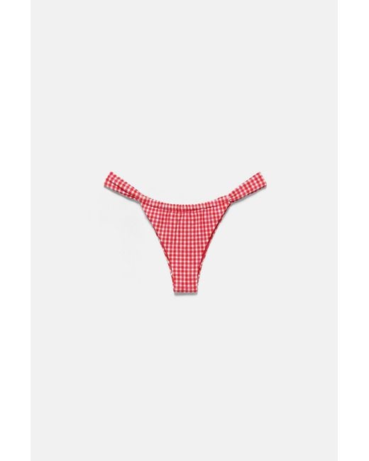 Pull&Bear Black Gingham Bandeau Bikini Top