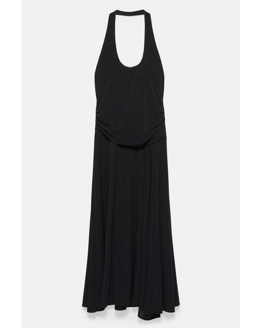 Pull&Bear Black Halter Midi Dress