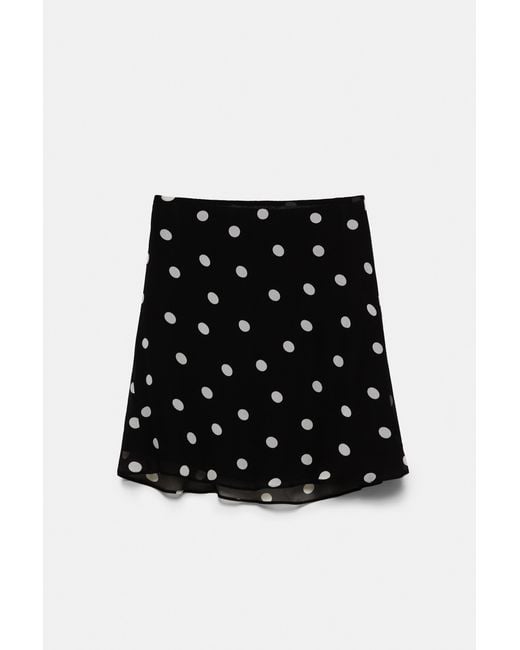 Pull&Bear Black Polka Dot Skirt