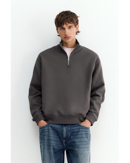 Sweat Col Zippé Pull&Bear pour homme en coloris Gray
