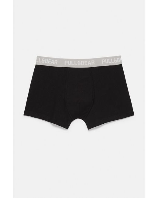 Pull&Bear 3-Pak Boxershorts in het Black voor heren