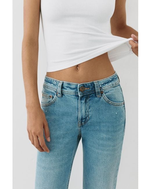 Pull&Bear Blue Rhinestone Boot-Cut Jeans