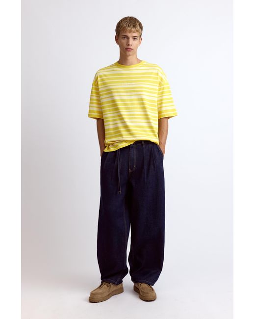 Pull&Bear Multicolor Relaxed Fit Pleated Jeans With Belt for men