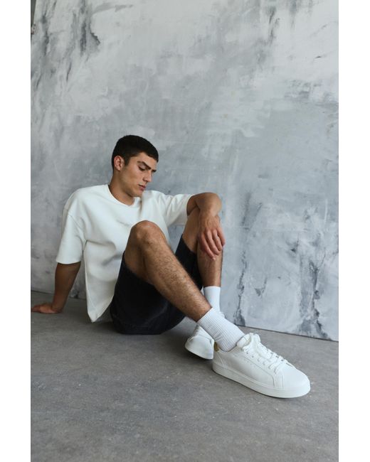 Pull&Bear Black Casual Trainers With Detail for men