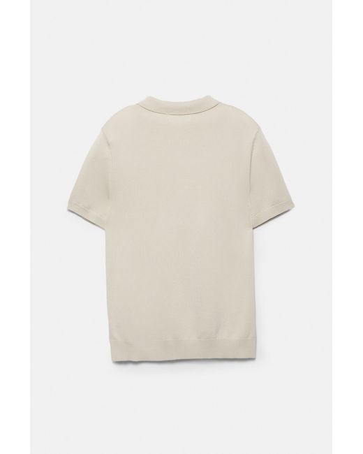 Pull&Bear Blue Short Sleeve Knit Polo Shirt for men