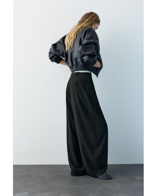 Pull&Bear Black Darted Barrel Trousers