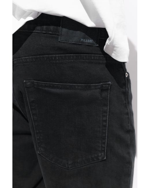 Bermuda Jeans Slim Basic di Pull&Bear in Black da Uomo