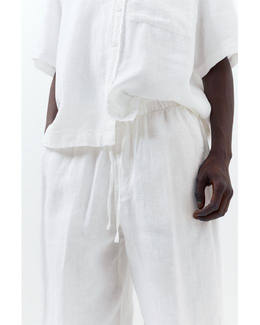 Pull&Bear Blue 100% Linen Jogger Trousers for men