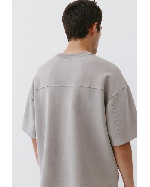 Pull&Bear Gray Interlock Short Sleeve Sweatshirt for men