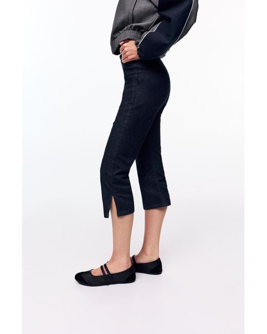 Pull&Bear Blue Seamless Capris Jeans
