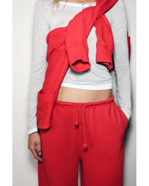Pull&Bear Red Joggers With Elastic Hem