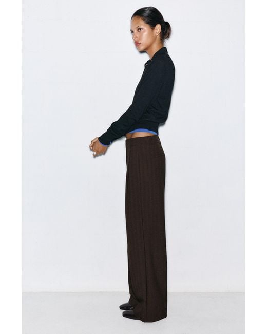 Pull&Bear Blue Darted Smart Trousers