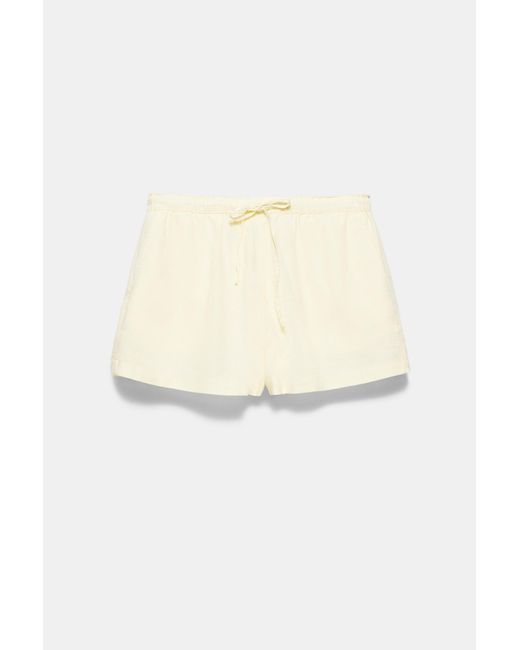 Pull&Bear Natural Linen Blend Shorts