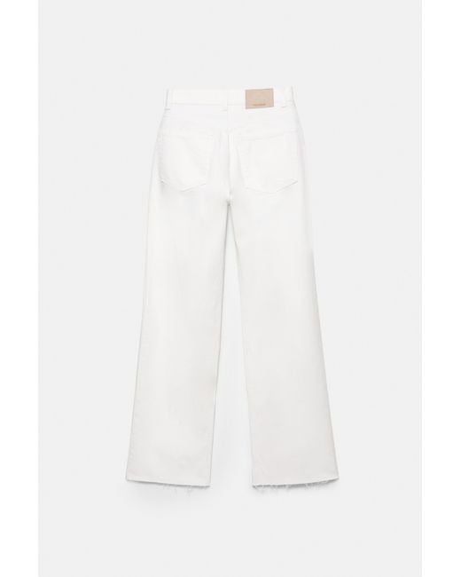 Pull&Bear Jeans Met Hoge Taille En Wijde Pijpen in het White