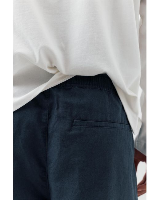 Pull&Bear Jogging Bermuda Met Linnen in het Blue voor heren