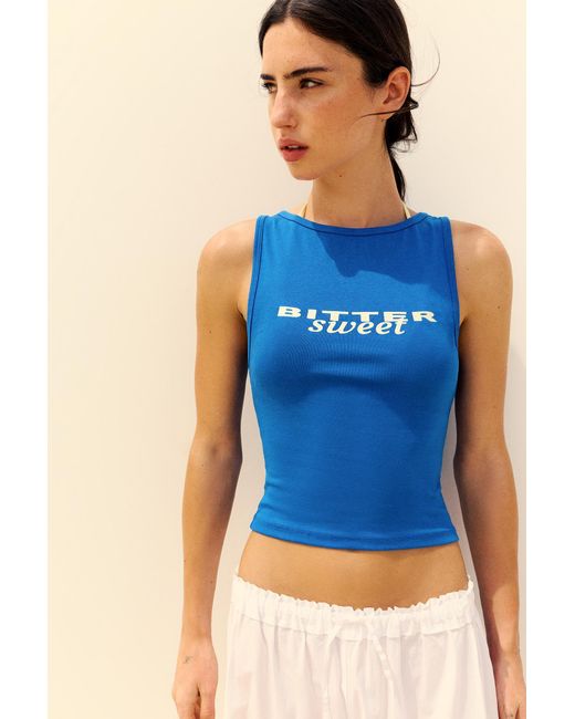 Pull&Bear Black Slogan Tank Top