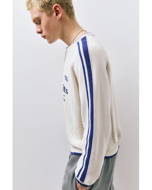 Pull&Bear Gray Embroidered Stwd Striped Jumper for men