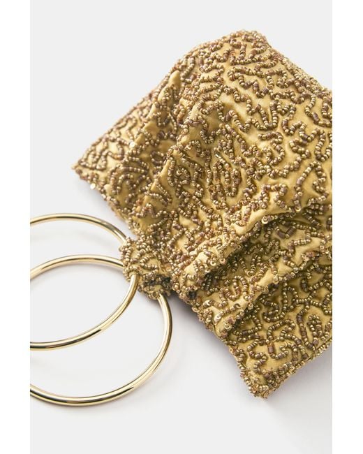 Pull&Bear Metallic Beaded Handbag