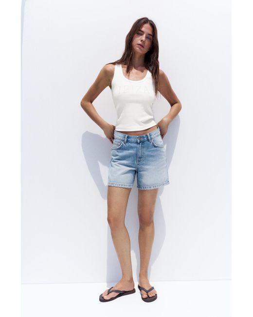 Canotta Ibiza Con Strass di Pull&Bear in White