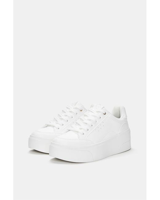 Pull&Bear White Platform Sneakers