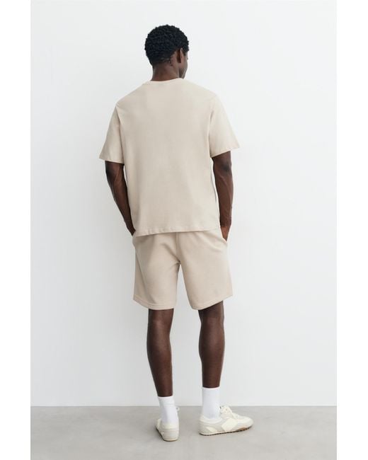 Pull&Bear Pack Joggingbermuda En T-Shirt in het Natural voor heren