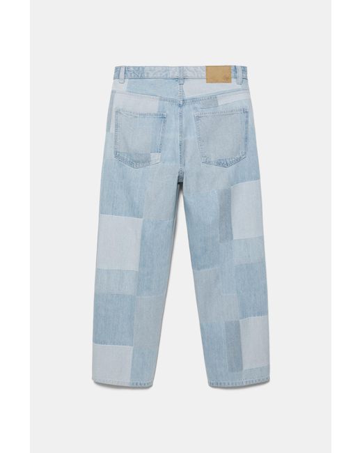 Pull&Bear Baggy Jeans Met Patchworkruit in het Blue voor heren