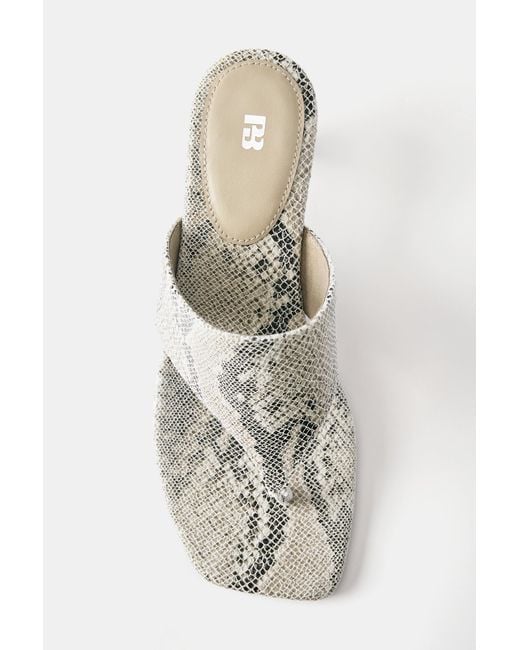 Pull&Bear Blue Snakeskin Print High-Heel Sandals