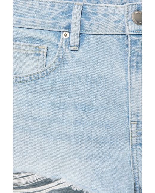 Pull&Bear Mini Denim Short Met Scheuren in het White