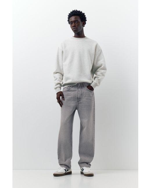 Pull&Bear Black Baggy Jeans for men