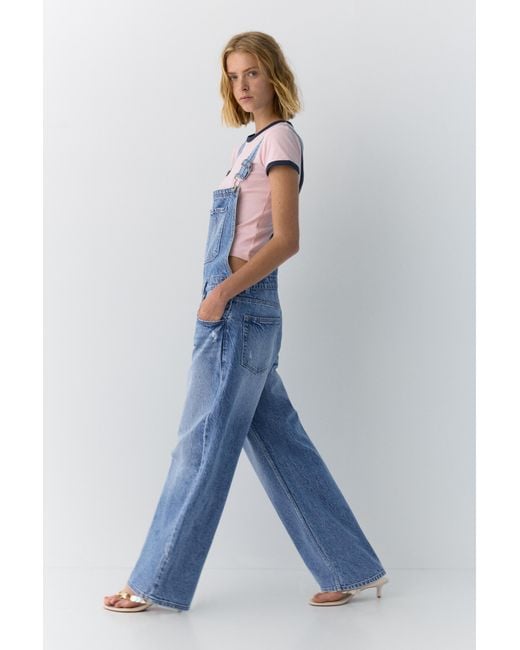 Pull&Bear Blue Long Denim Overalls