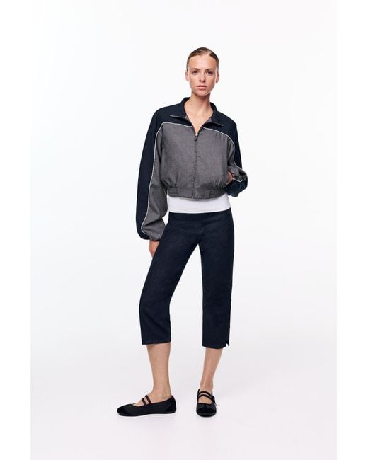 Pull&Bear Blue Seamless Capris Jeans
