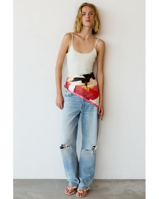 Pull&Bear Pink Floral Scarf