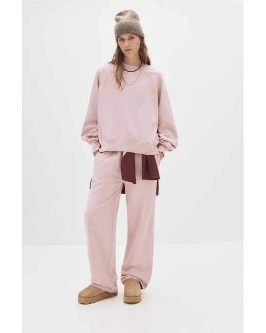 Pull&Bear Pink Wide-Leg Sweatpants