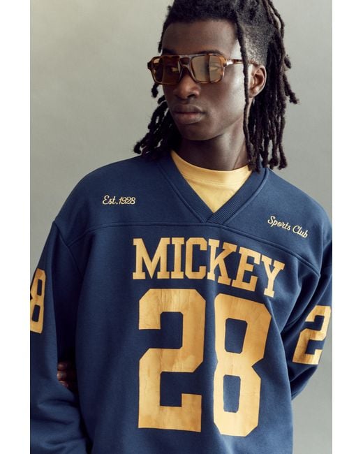 Pull&Bear Mickey Mouse Voetbal Sweater in het Blue voor heren