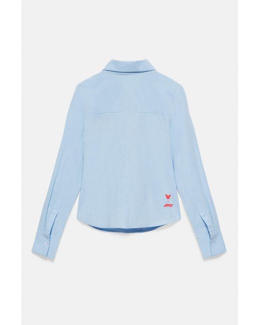 Pull&Bear Blue Disney X F1 Zip Shirt