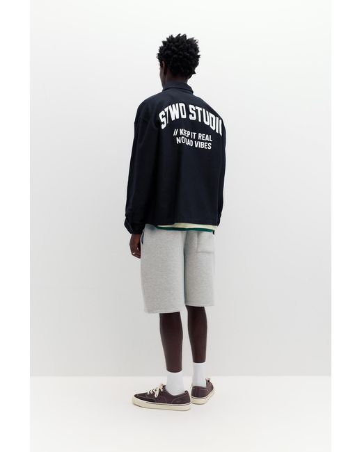 Pull&Bear Blue Stwd Overshirt for men
