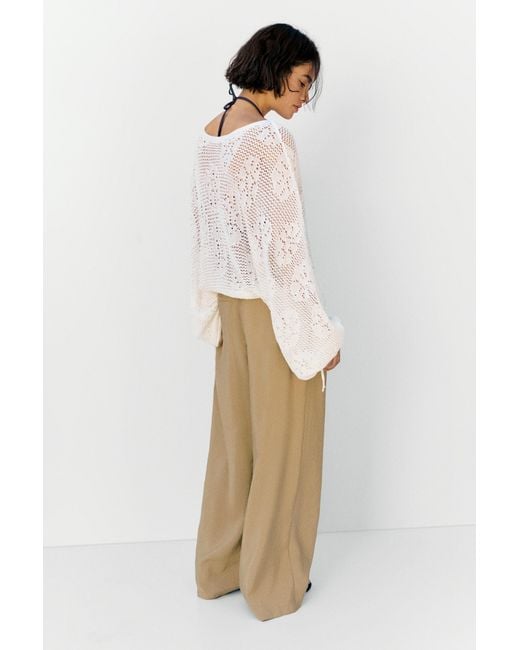 Pull&Bear Multicolor Wide-Leg Darted Trousers