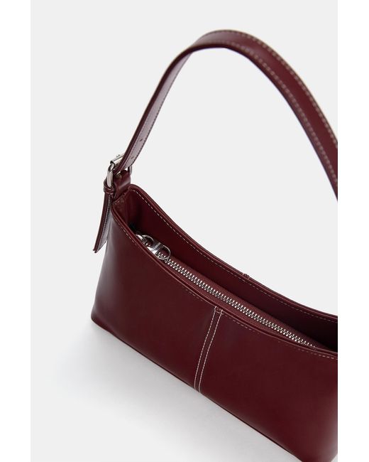 Pull&Bear Purple Schultertasche Mit Nähten