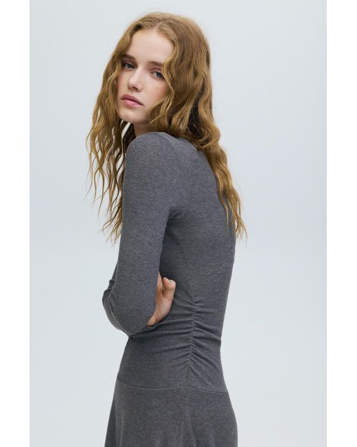 Pull&Bear Gray Soft Touch Short Dress