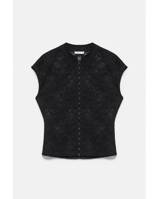 Pull&Bear Black Lace Top